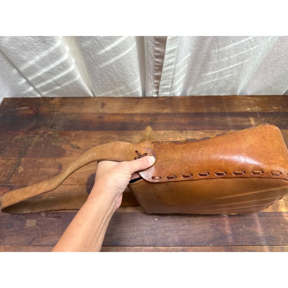 Vintage Brown Leather Handcrafted Saddle Bag Satchel Purse BOHO Southwestern - Picture 11 of 16